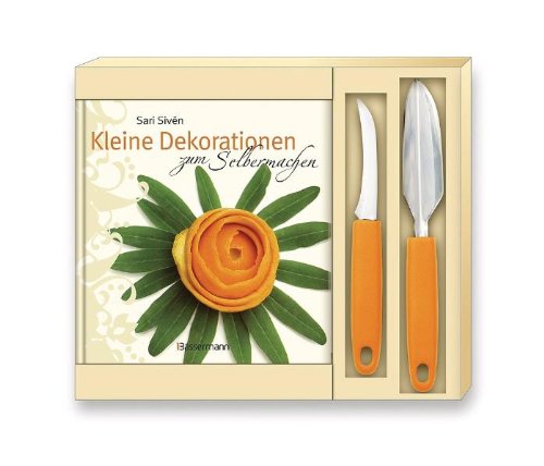 Kleine Dekorationen zum Selbermachen: Essbare Dekorationen für Teller, Tafel und Tisch. Set mit 2 sehr hochwertigen Werkzeugen: Sichelmesser und Dekorier-/V-Messer Cooking & Enjoying