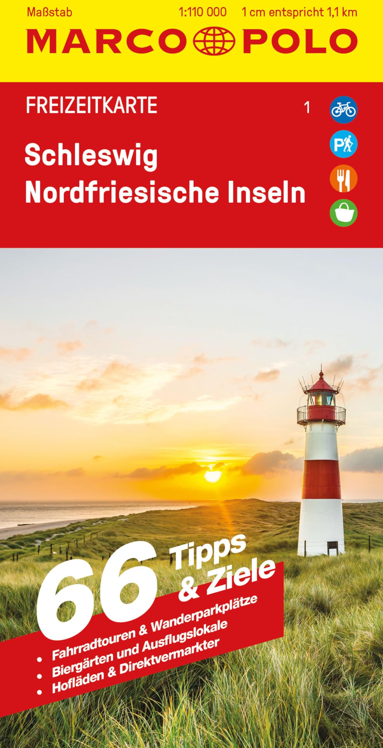 MARCO POLO Freizeitkarte 1 Schleswig, Nordfriesische Inseln 1:110.000 Leisure, Home & Garden