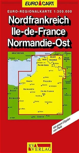 RV Euro-Regionalkarte 1:300 000 Nordfrankreich, Ile-de-France, Normandie-Ost Leisure, Home & Garden