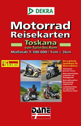 RV Motorad-Reisekarten 1:300 000 Toskana - von Turin bis Rom (Loseblatt-Sammlung) Maps & Plans