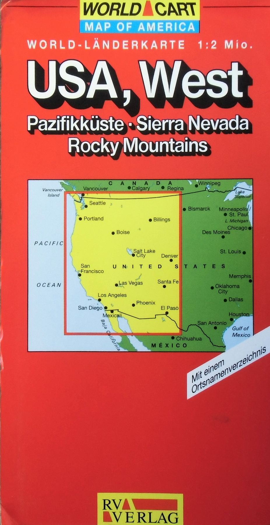 RV World-Länderkarte 1:2 Mio. USA, West - Pazifikküste, Sierra Nevada, Rocky Mountains Leisure, Home & Garden