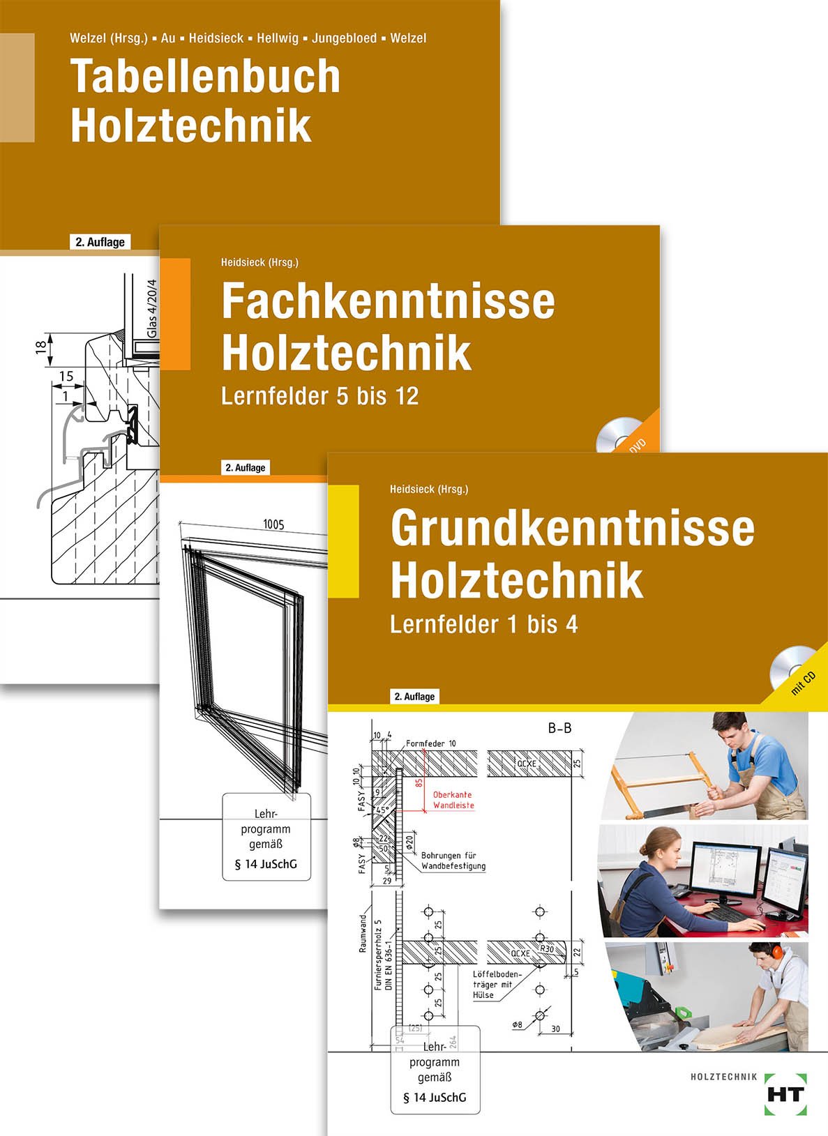 Paketangebot Holztechnik III Grund-, Fachkenntnisse und Tabellenbuch: Grundkenntnisse Holztechnik, Lernfelder 1 bis 4 / Fachkenntnisse Holztechnik, Lernfelder 5 bis 12 / Tabellenbuch Holztechnik Study Guides