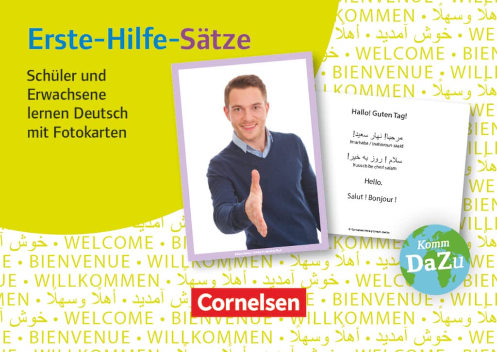Erste-Hilfe-Sätze: Schüler und Erwachsene lernen Deutsch mit Fotokarten Education & Training