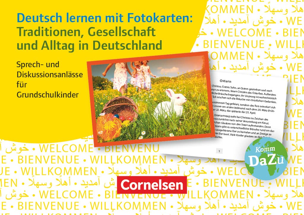 Deutsch lernen mit Fotokarten - Grundschule: Traditionen, Gesellschaft und Alltag in Deutschland - Sprech- und Diskussionsanlässe für Grundschulkinder - 72 Karten Learning & Reference