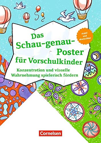 Lernposter für die Vorschule: Das Schau-genau-Poster für Vorschulkinder: Konzentration und visuelle Wahrnehmung spielerisch fördern. Poster Books