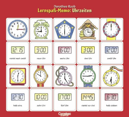 Dorothee Raab - Lernspaß-Memo: Uhrzeiten: 2 Tableaus mit je 20 Kärtchen Leisure & Fun
