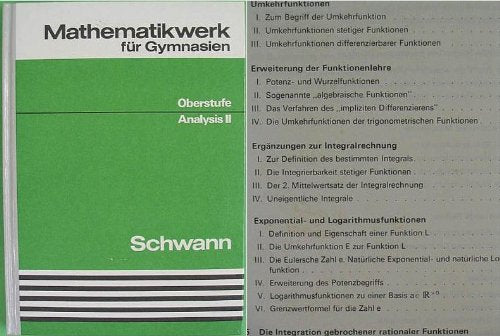 Mathematikwerk für Gymnasien. Oberstufe. Analysis 2. Bearbeitet von Studiendirektor Klaus Bischops, Study Guides