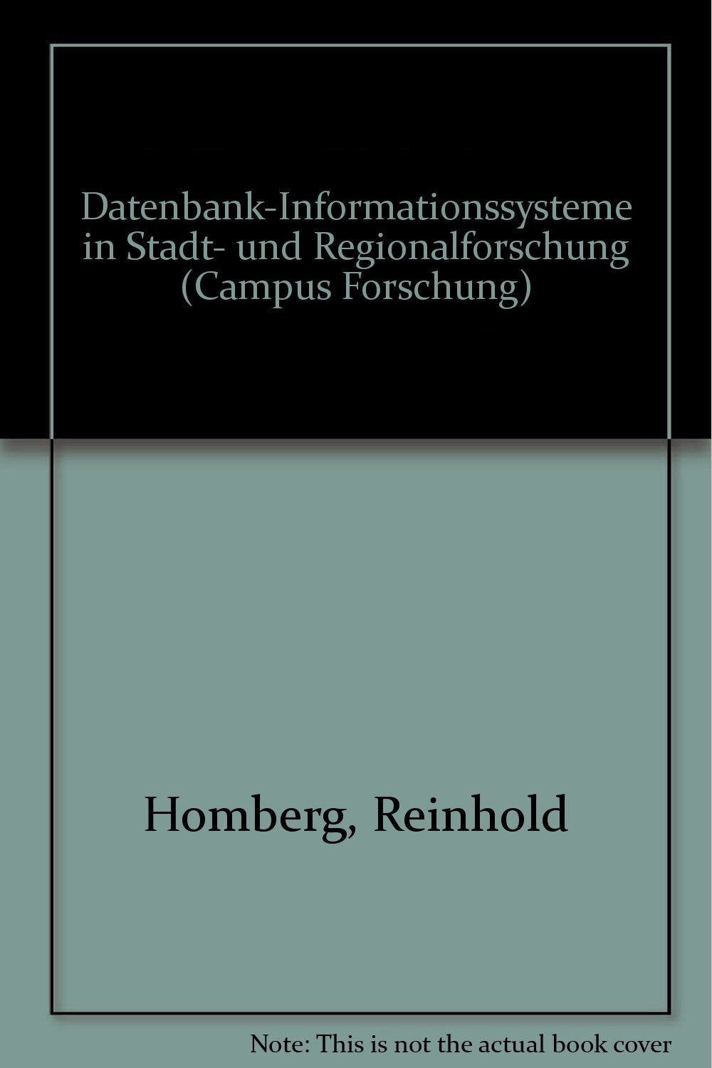 Datenbank-Informationssysteme in Statdt- und Regionalforschung Books