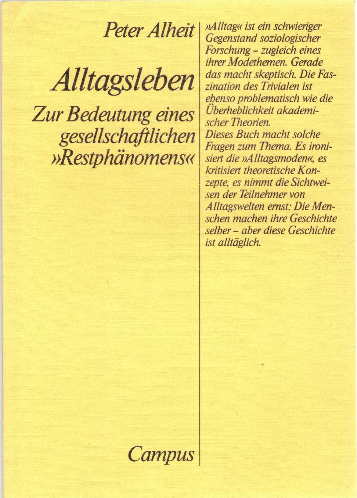 Alltagsleben: Zur Bedeutung eines gesellschaftlichen "Restphänomens" Social Sciences