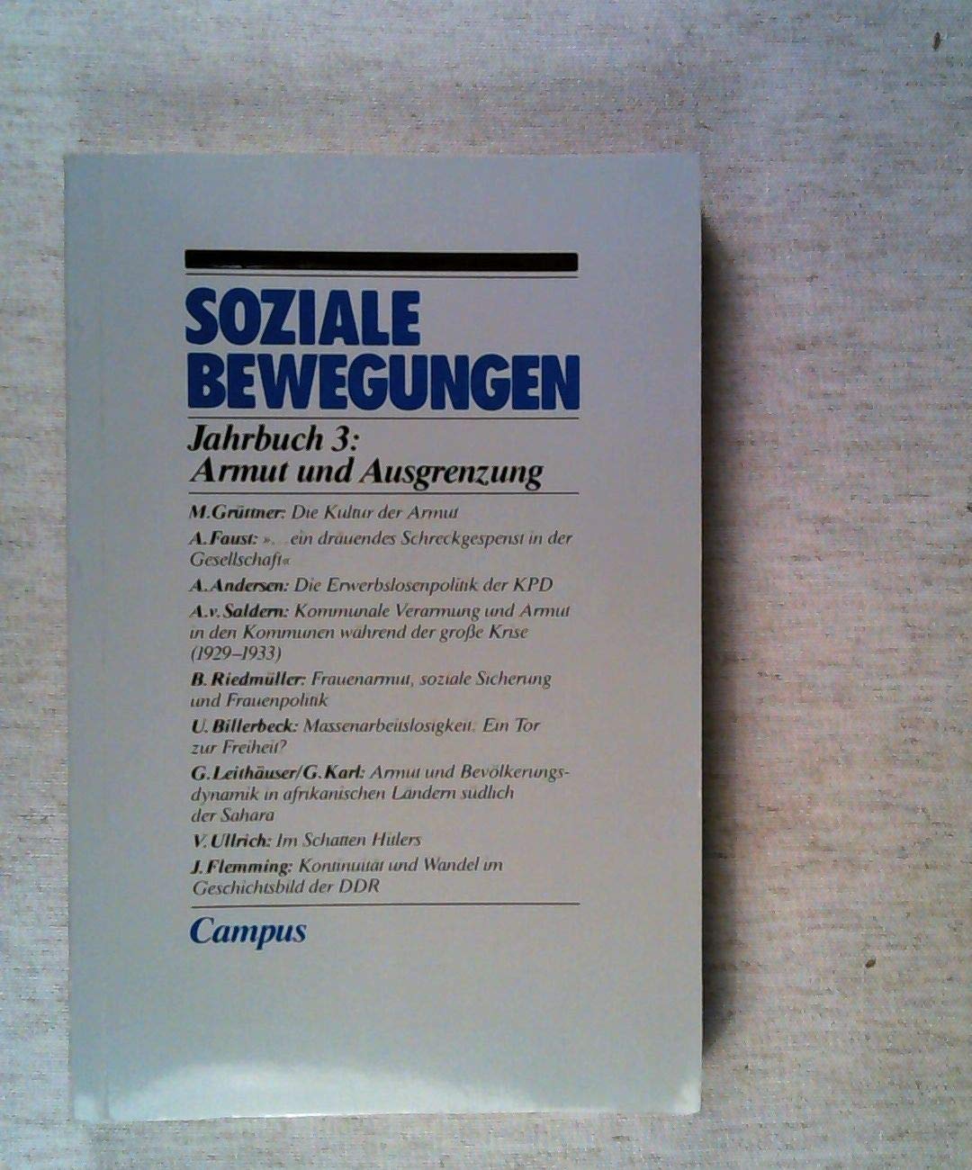 Soziale Bewegungen: Geschichte und Theorie / Armut und Ausgrenzung: Jahrbuch 3 Books