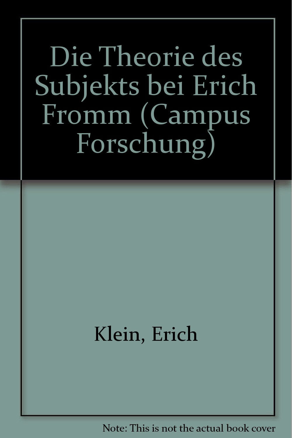 Die Theorie des Subjekts bei Erich Fromm (Campus Forschung) Science