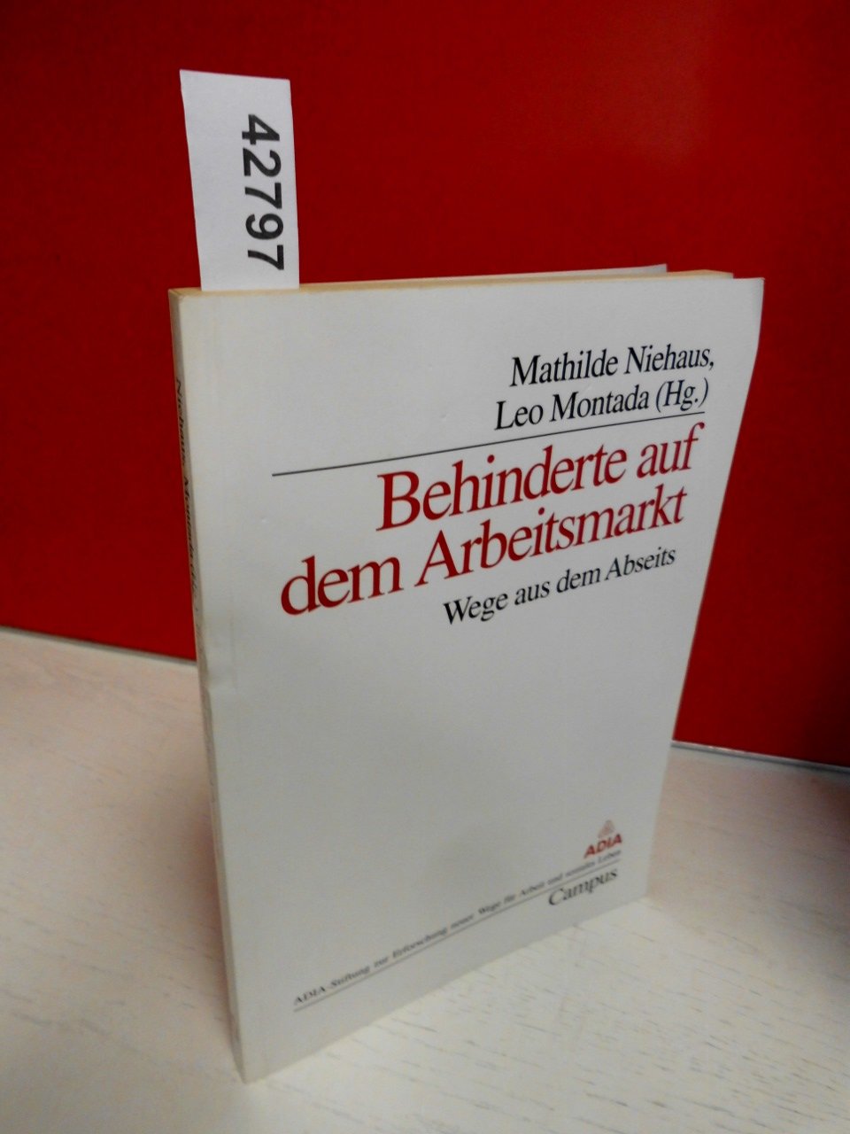 Behinderte auf dem Arbeitsmarkt: Wege aus dem Abseits (Schriftenreihe der ADIA-Stiftung zur Erforschung neuer Wege für Arbeit und sozia) Business, Finance & Career