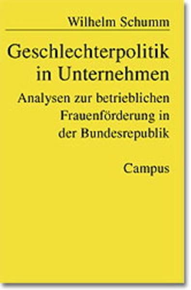 Geschlechterpolitik in Unternehmen: Analysen zur betrieblichen Frauenförderung in der Bundesrepublik (Studienreihe des IfS Frankfurt) Law
