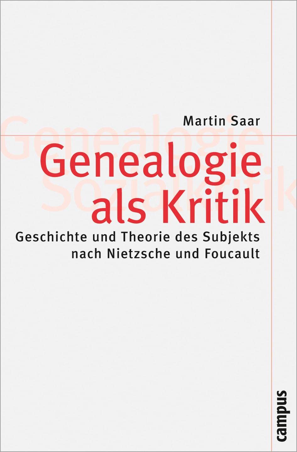 Genealogie als Kritik: Geschichte und Theorie des Subjekts nach Nietzsche und Foucault (Theorie und Gesellschaft, 59) Philosophy