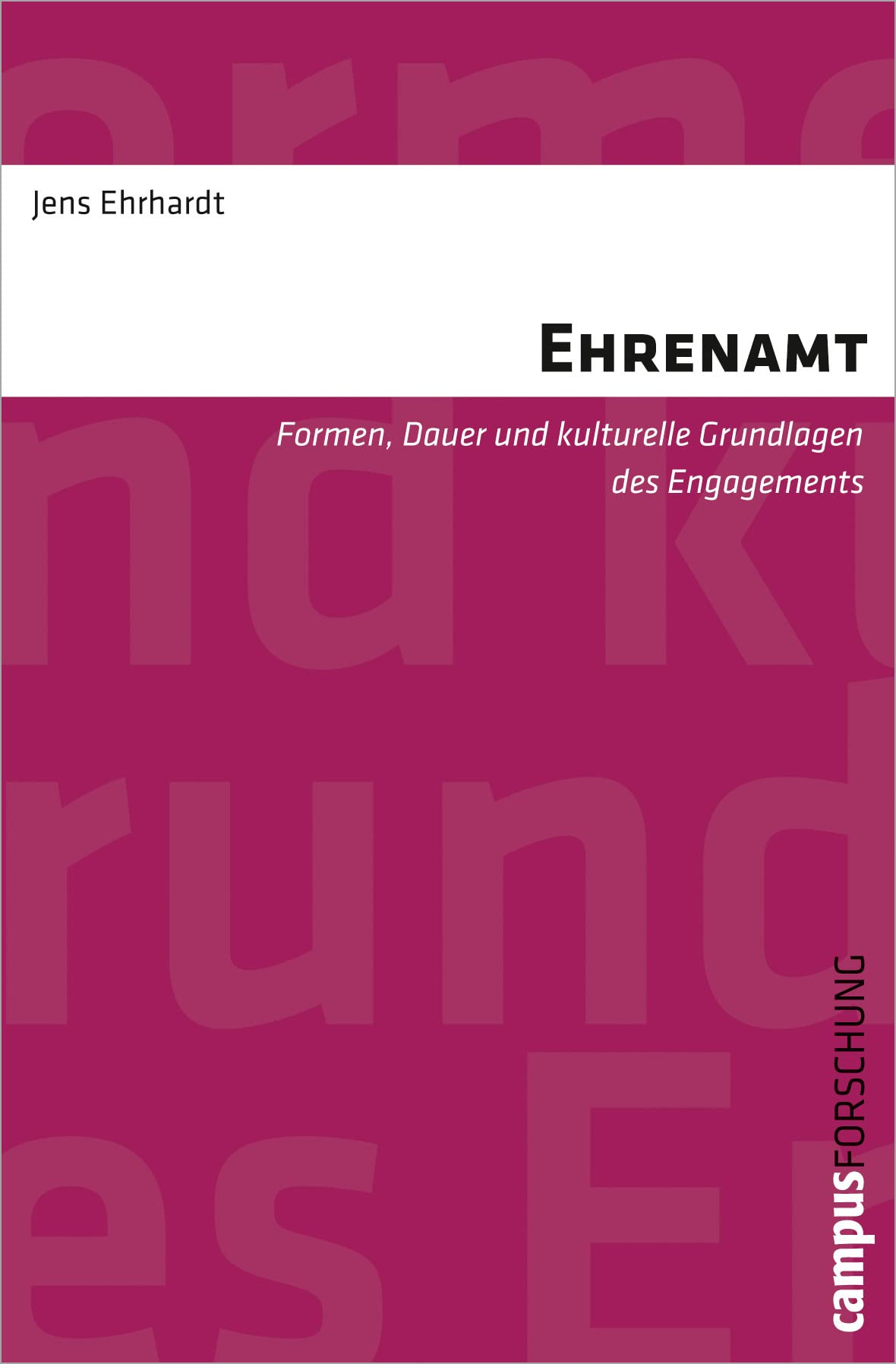 Ehrenamt: Formen, Dauer und kulturelle Grundlagen des Engagements (Campus Forschung, 950) Law