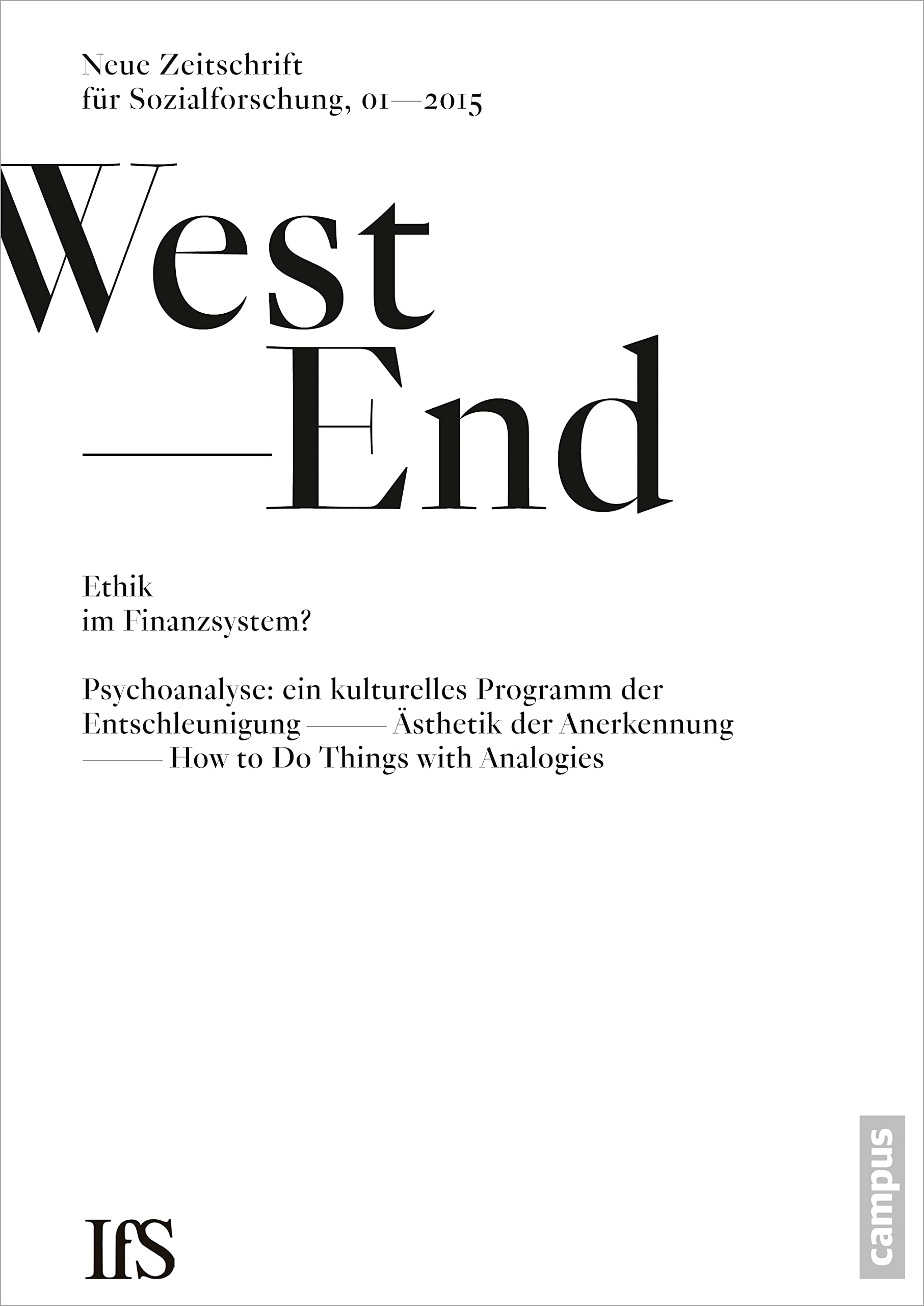 WestEnd 2015/1: Ethik im Finanzsystem? Law