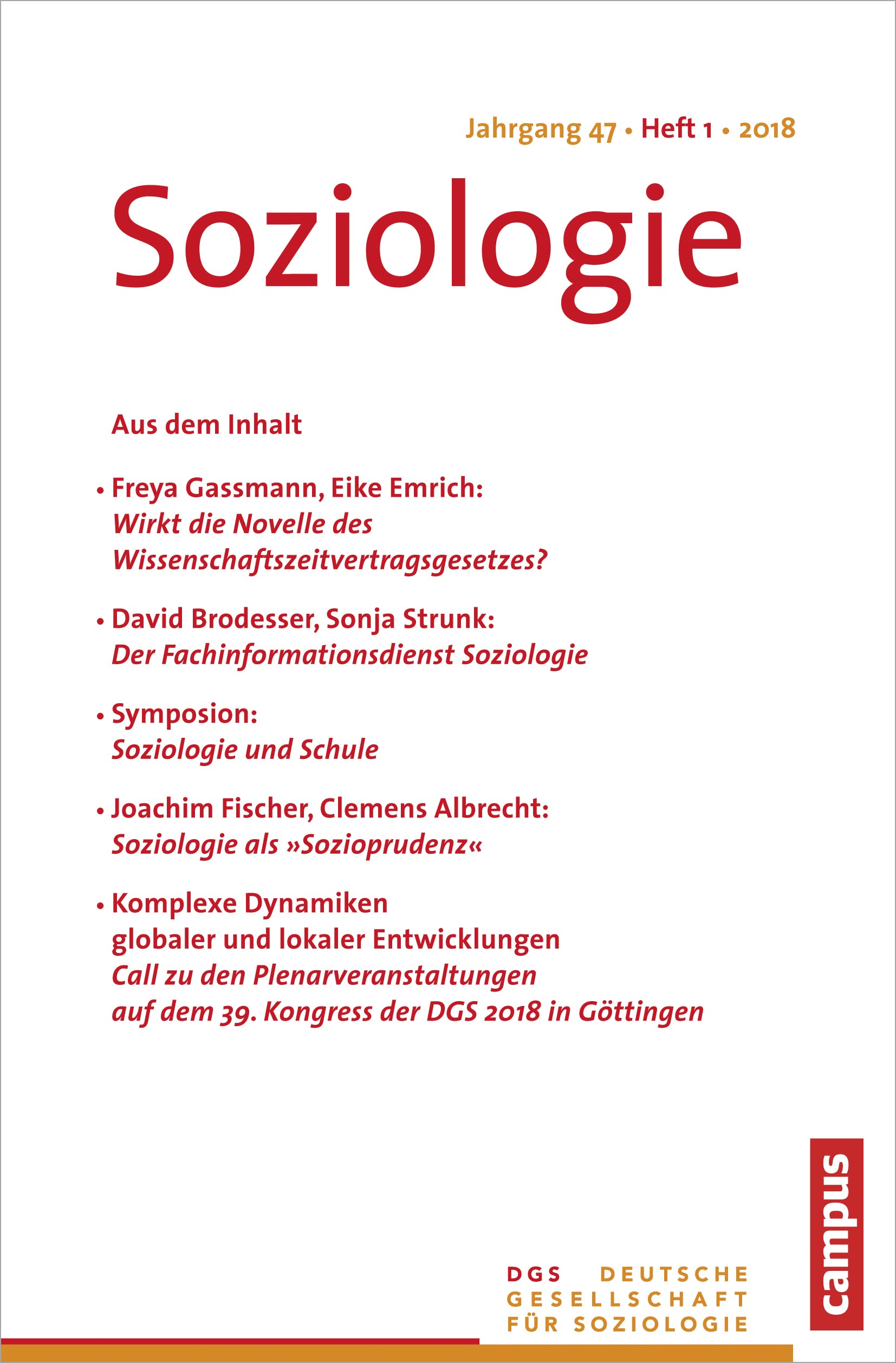 Soziologie 1.2018 Social Sciences