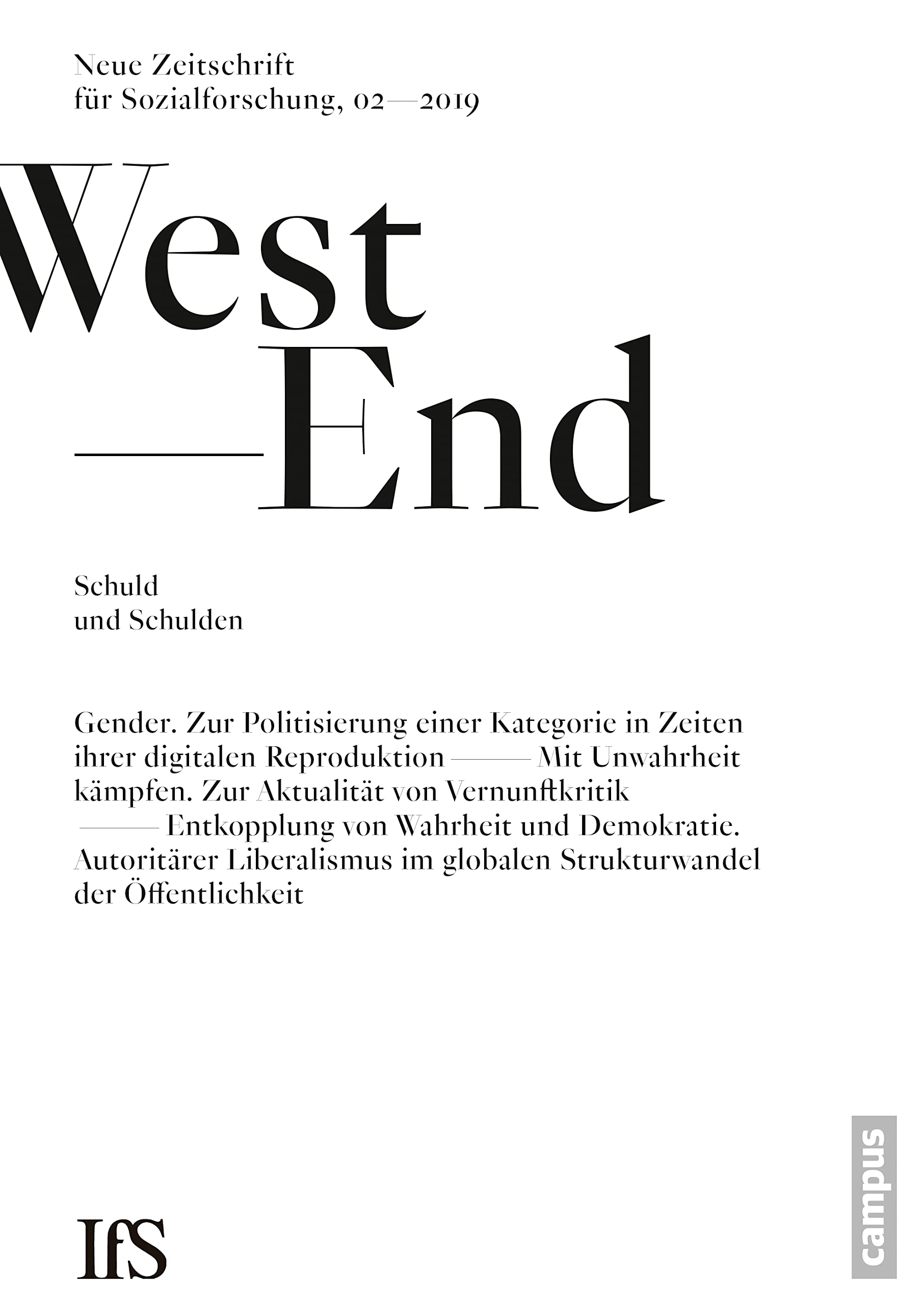 WestEnd 02 - 2019: Schulden und Schuld Social Sciences