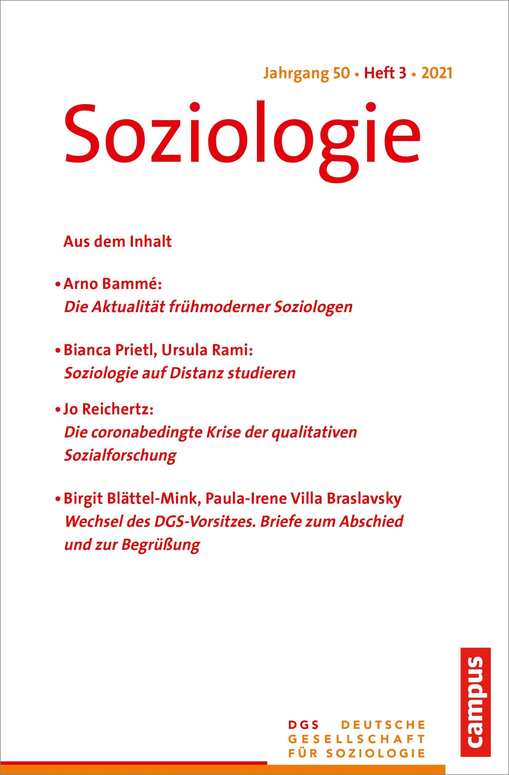 Soziologie 3/2021: Forum der Deutschen Gesellschaft für Soziologie Social Sciences