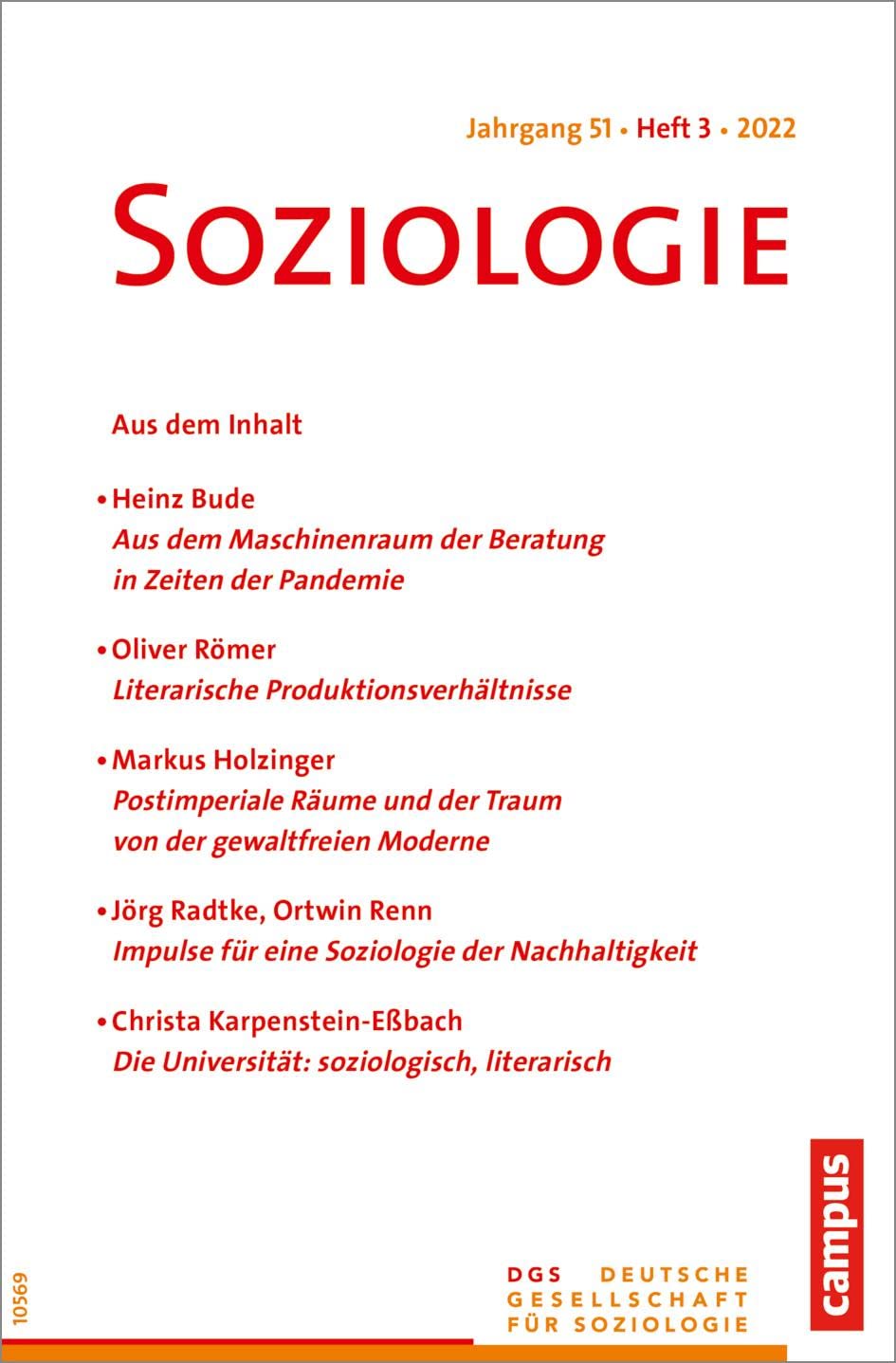 Soziologie 03/2022: Forum der Deutschen Gesellschaft für Soziologie Social Sciences