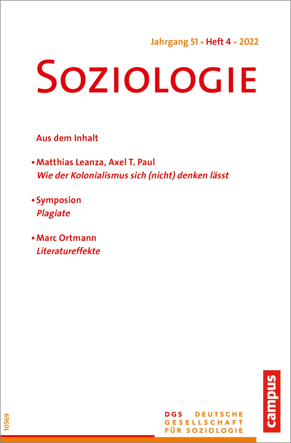 Soziologie 04/2022: Forum der Deutschen Gesellschaft für Soziologie Social Sciences
