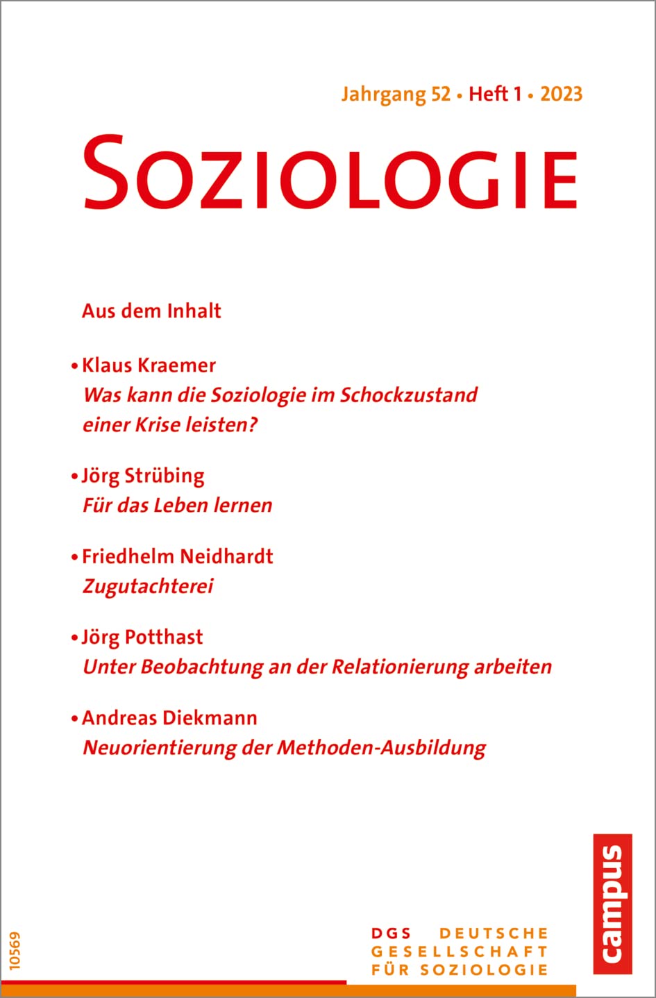Soziologie 01/2023: Forum der Deutschen Gesellschaft für Soziologie Social Sciences