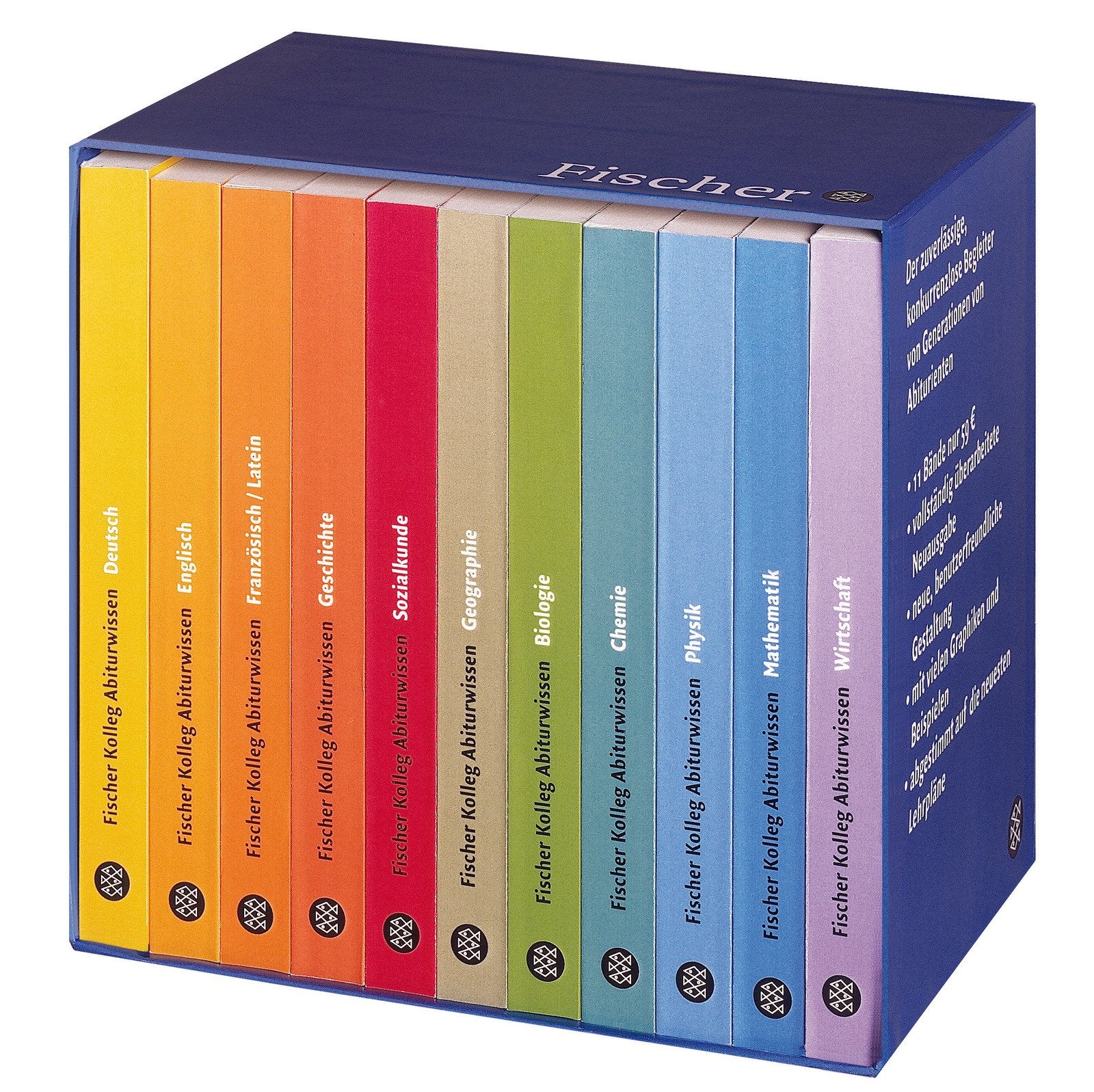 Fischer Abiturwissen: 11 Bände in Kassette: Biologie; Chemie; Deutsch; Englisch; Geografie; Geschichte; Latein / Französisch; Mathematik; Physik; Sozialkunde; Wirtschaft / Recht (Fischer Sachbücher) Study Guides