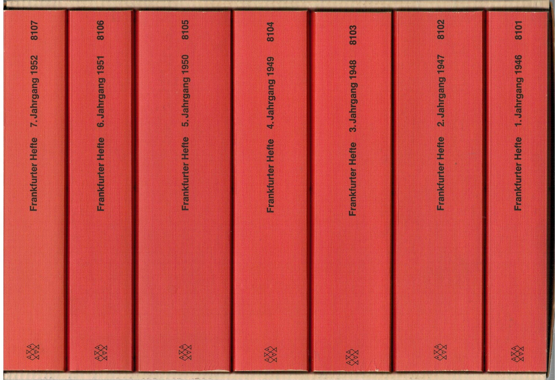 Frankfurter Hefte : Zeitschrift für Kultur und Politik. 1. - 7. Jahrgang, 1946 - 1952. vollständige Faksimile-Ausgabe im Schuber Politics & History