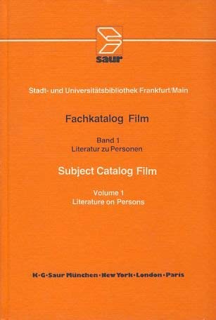 Literatur zu Personen: Bestandsverzeichnis bis Juli 1981, aus: Fachkatalog Film, 1 Film, Art & Culture