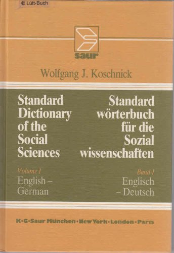 Standard Dictionary of the Social Sciences / Standard-Wörterbuch für die Sozialwissenschaften, Vol. 1: English-German / Englisch-Deutsch Books