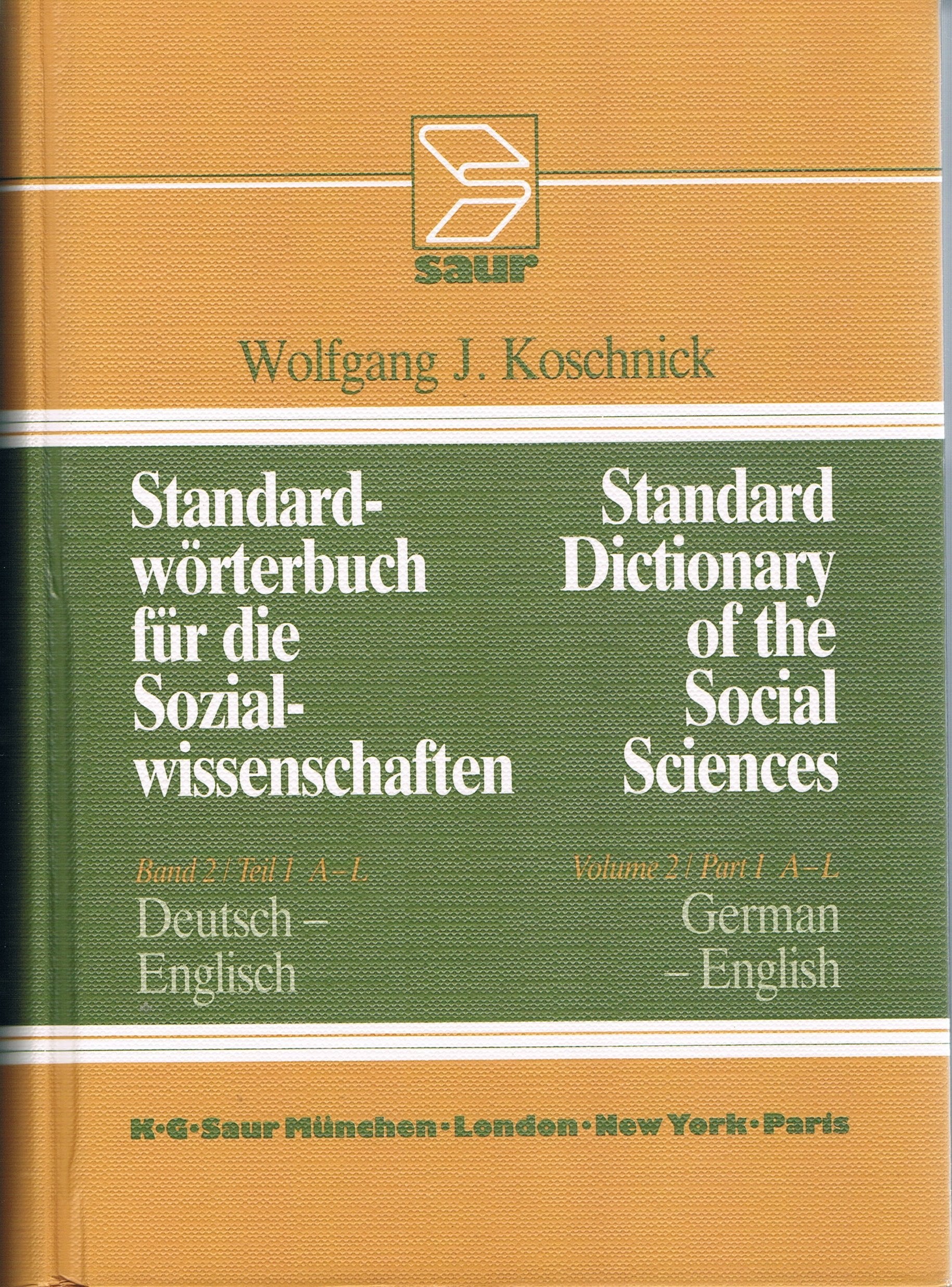 Standard Dictionary of the Social Sciences /Standard-Wörterbuch für die Sozialwissenschaften / Englisch-Deutsch /English-German - Deutsch-Englisch ... / Deutsch-Englisch /German-English Books