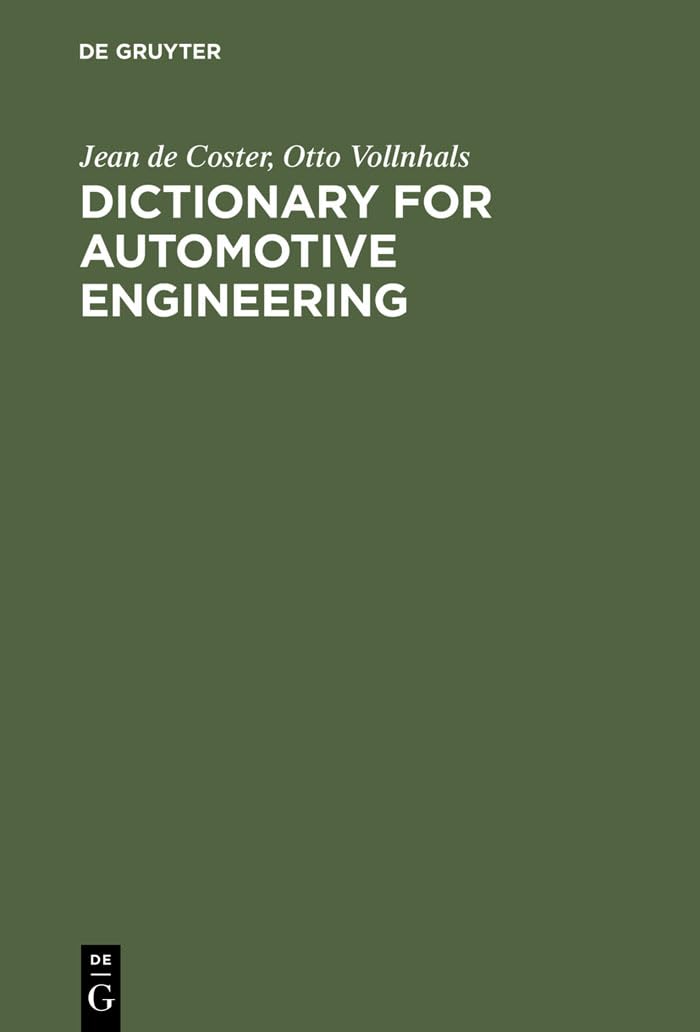 Product Image: Dictionary for Automotive Engineering