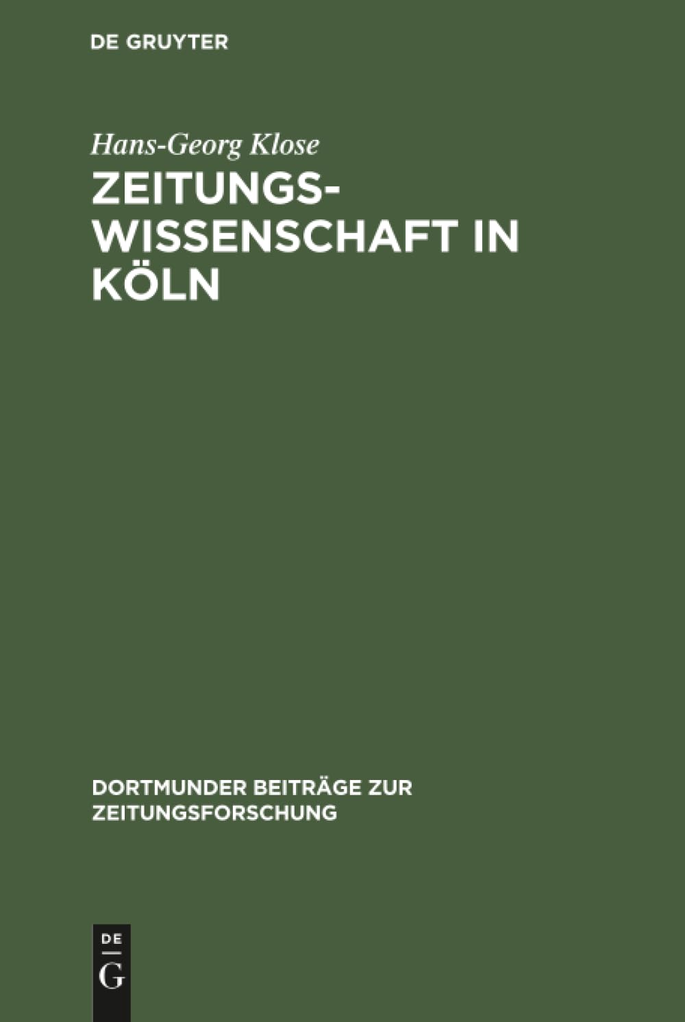 Zeitungswissenschaft in Köln Law