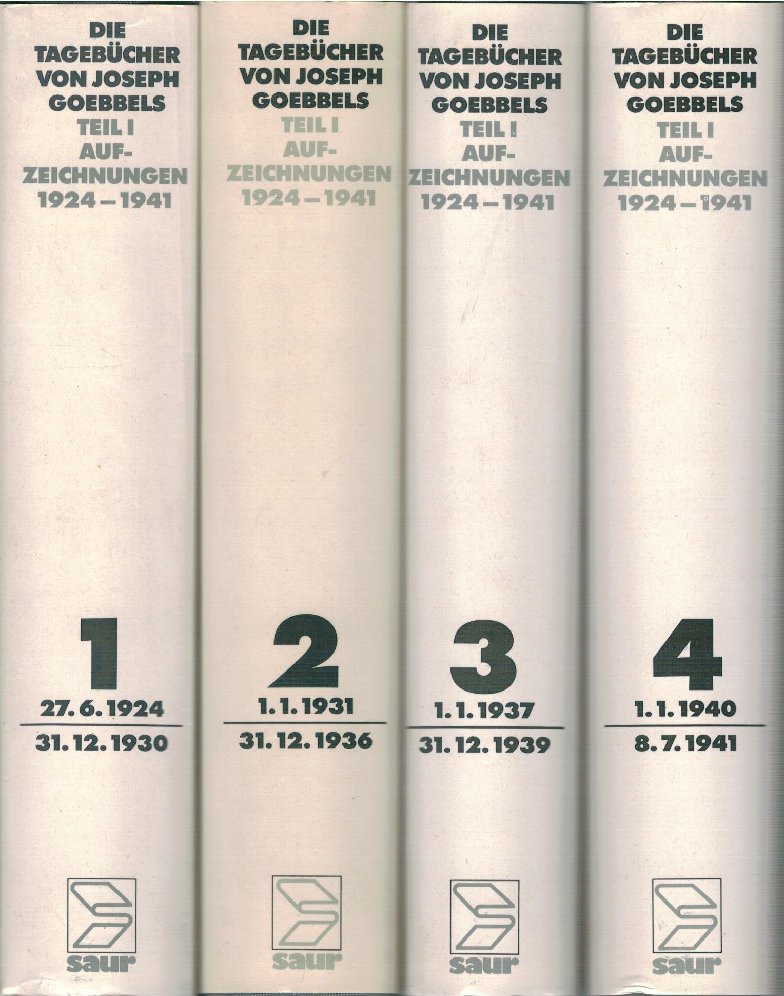 Aufzeichnungen 1923-1941, 10 Bde. in Tl.-Bdn. (Diaries) Memories