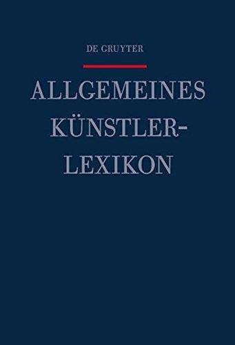 Allgemeines Künstlerlexikon. Die Bildenden Künstler aller Zeiten und Völker Books