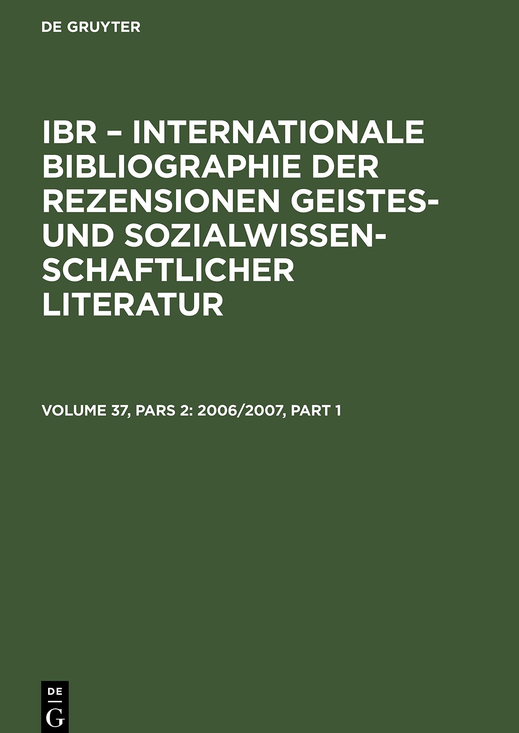 2006/2007: A: Autoren-Index. B: Rezensenten-Index. C: Titel-Index. D: Sachgebiets-Index. E: Zeitschriften-Index Social Sciences