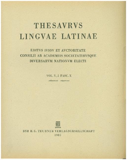exhorresco - expavesco (Thesaurus linguae Latinae. . e - ezoani) Contemporary literature
