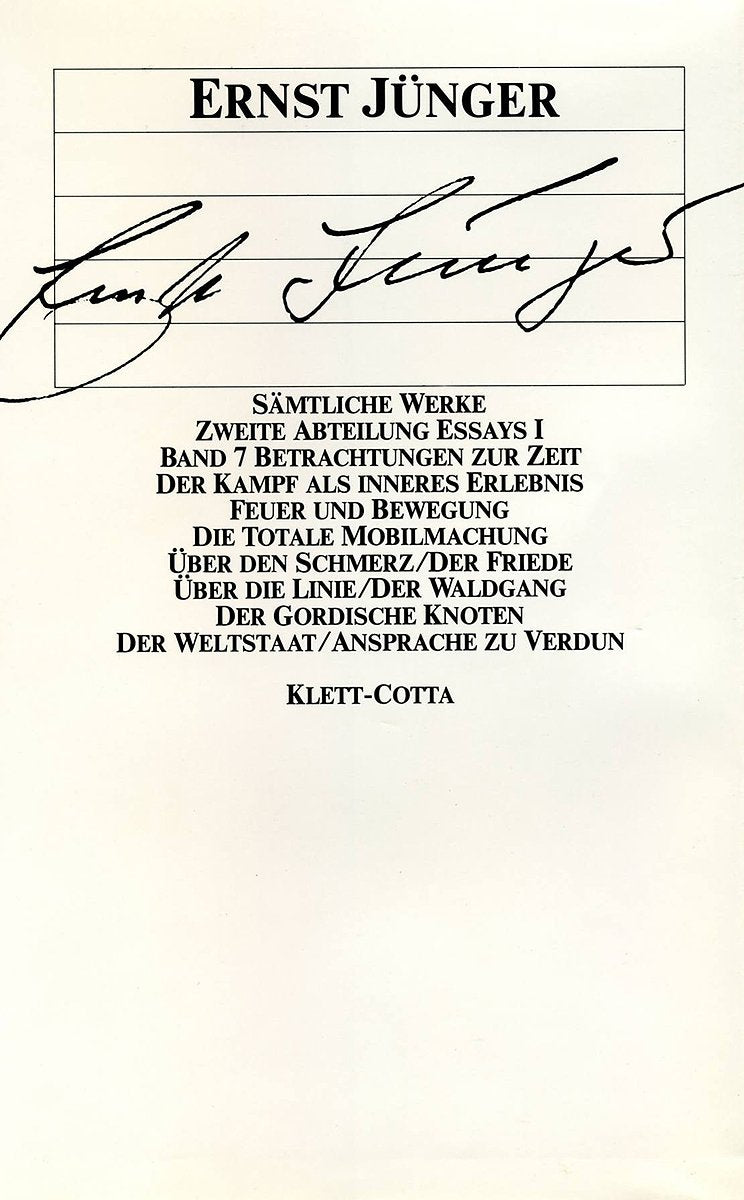 Sämtliche Werke, 18 Bde. u. 4 Supplement-Bde., Bd.7: Betrachtungen zur Zeit (Zweite Abteilung - Essays I) Essays & Short Stories