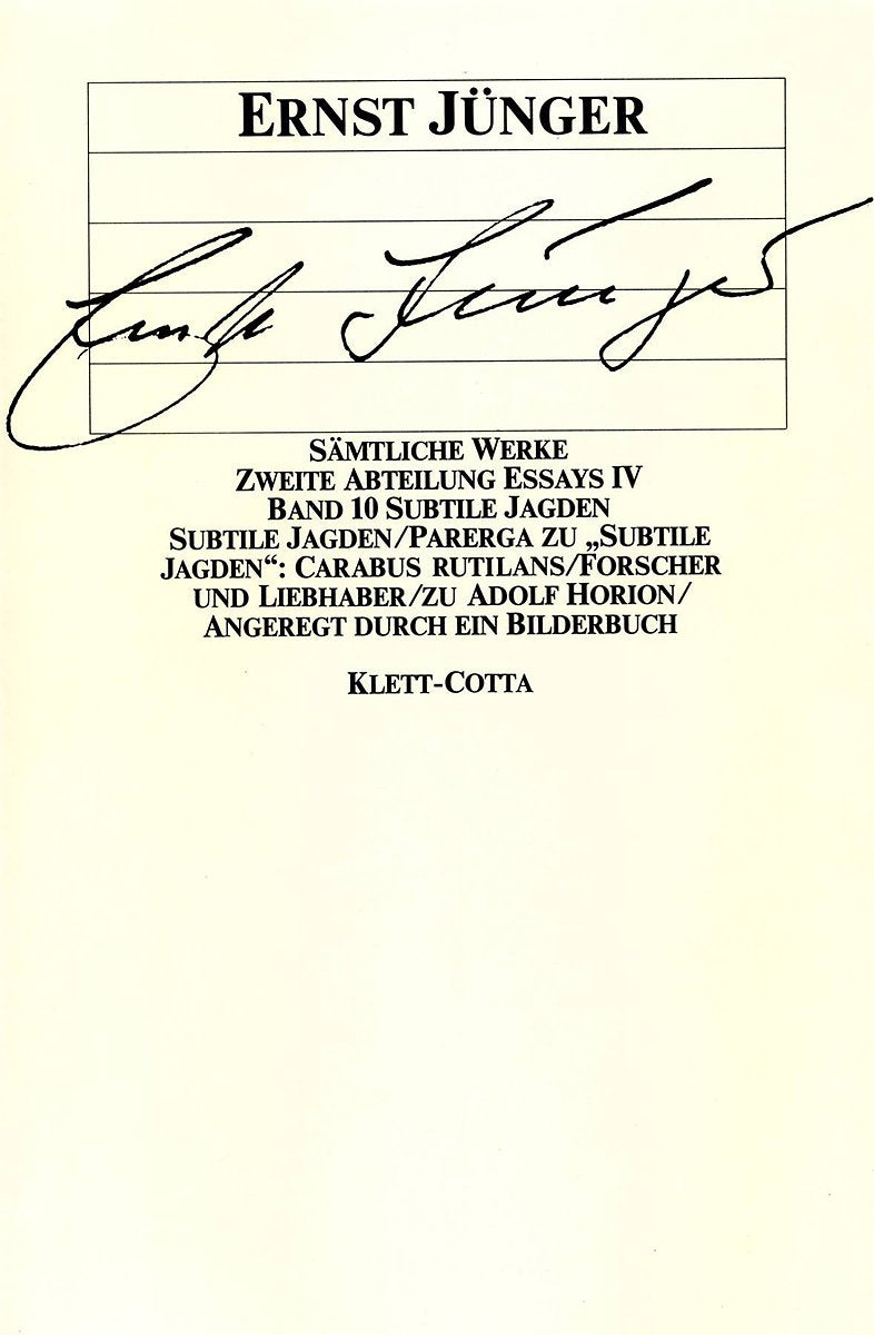 Sämtliche Werke, 18 Bde. u. 4 Supplement-Bde., Bd.10: Subtile Jagden (Zweite Abteilung - Essays IV) Essays & Short Stories