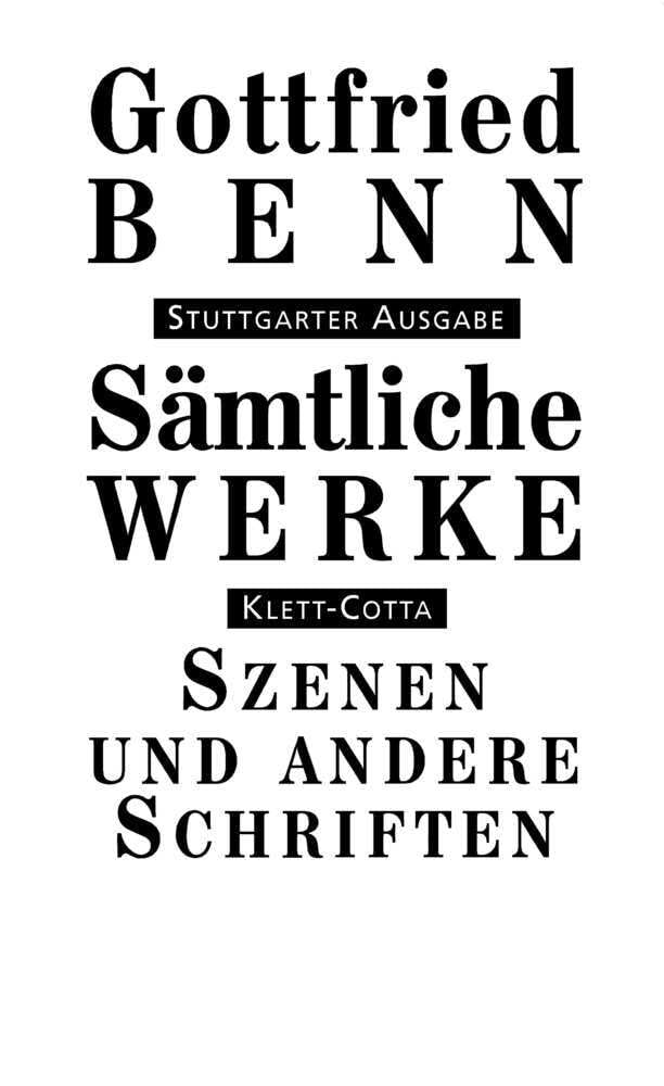 Sämtliche Werke Bd. 7/1: Szenen und andere Schriften Classics