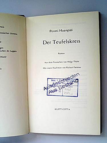 Der Teufelskreis: Roman. Mit e. Nachw. v. Richard Semrau Books