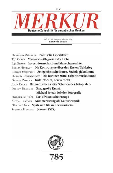 MERKUR Deutsche Zeitschrift für europäisches Denken: Nr. 785, Heft 10 / Oktober 2014 Philosophy