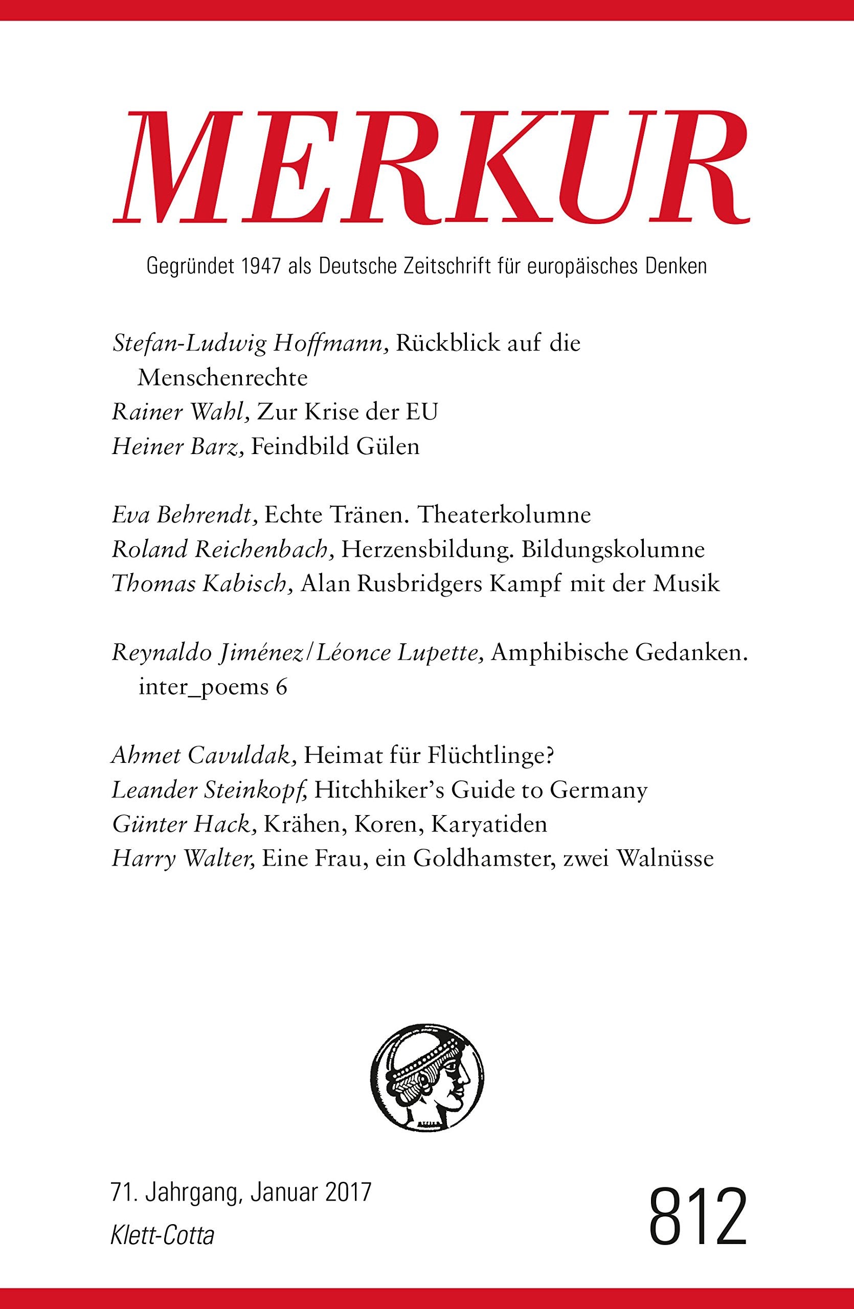 MERKUR Deutsche Zeitschrift für europäisches Denken Nr. 812, Heft Januar 2017 Books