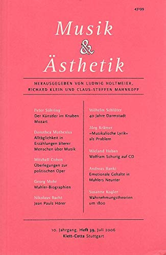 Musik & Aesthetik.10 Jahrgang.Heft 39,Juli 2006 Books