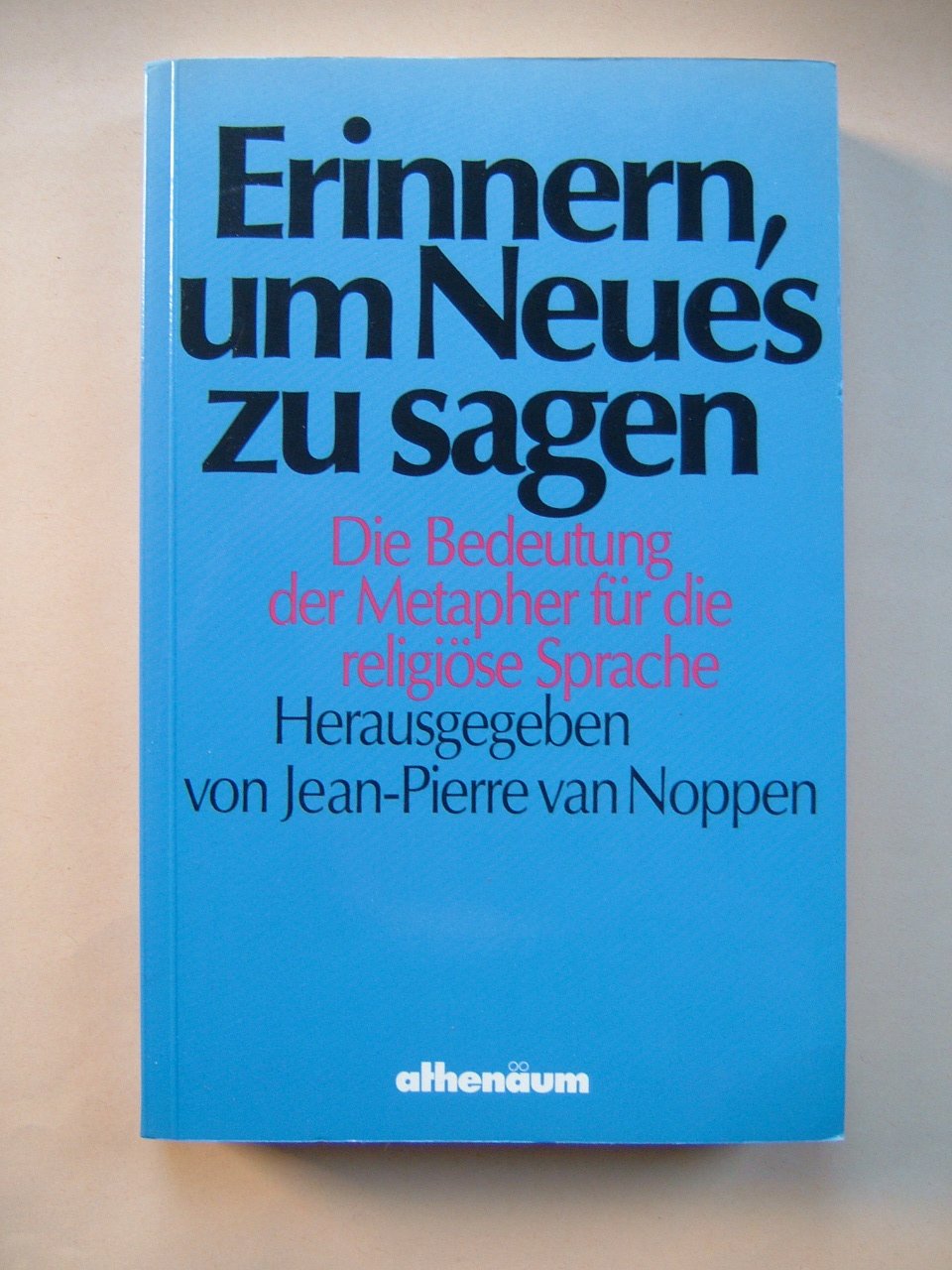 Erinnern, um Neues zu sagen. Die Bedeutung der Metapher für die religiöse Sprache Books