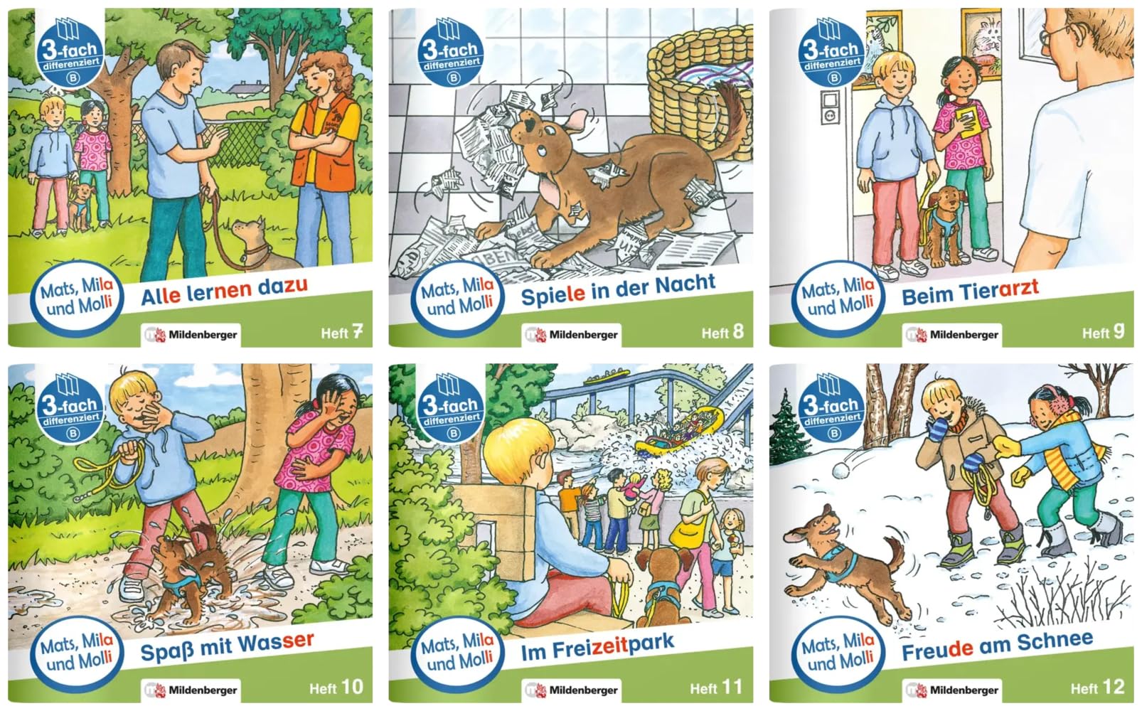 Paket – Mats, Mila und Molli – Heft 7–12, Schwierigkeitsstufe B: Eine Geschichte in drei Schwierigkeitsstufen Study Guides
