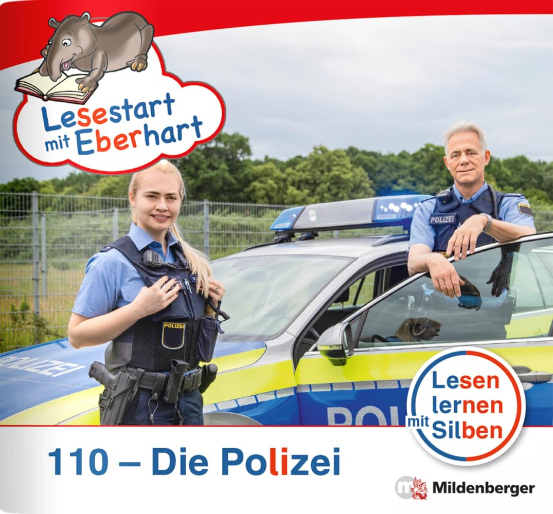 Lesestart mit Eberhart: 110 - Die Polizei: Themenheft für Erstlesekinder, Lesestufe 3 (Lesestart mit Eberhart: Lesen lernen mit Silben - Themenhefte für Erstlesekinder - 5 Lesestufen) Learning & Reference