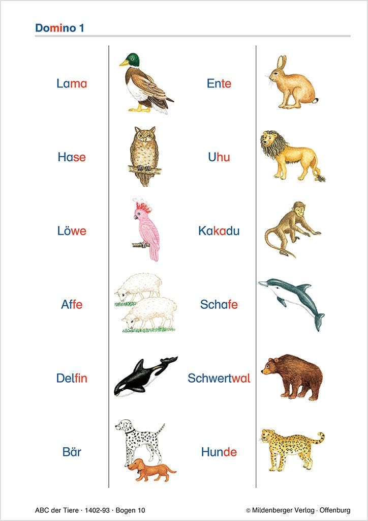 ABC der Tiere / ABC der Tiere – Silbenkärtchen, Leseteppiche, Domino: Silbenkärtchen, Leseteppich, Domino. 16 Beilagen zum Leselehrgang Study Guides