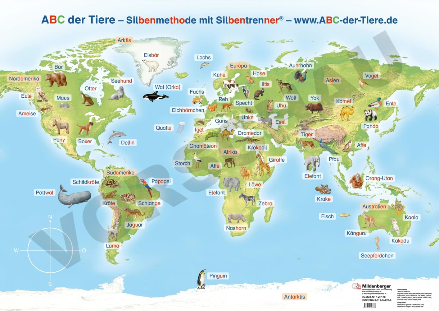 ABC der Tiere 1 Neubearbeitung – Poster zu den Ankerbildern (ABC der Tiere 1 - Neubearbeitung 2023) Learning & Reference