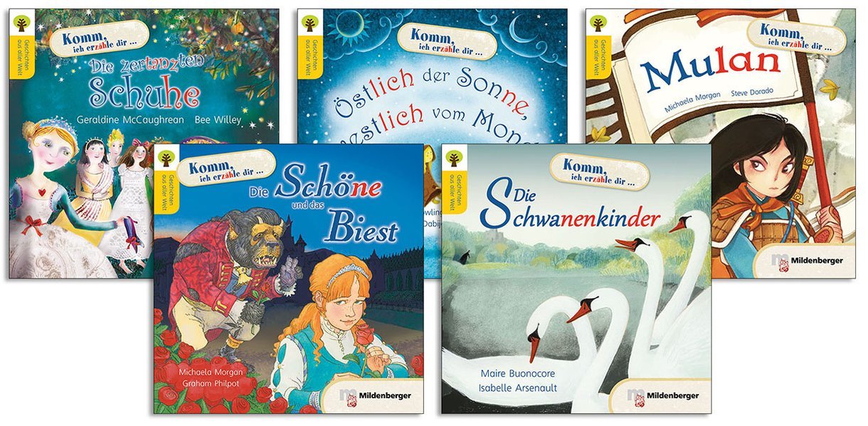 Geschichten aus aller Welt, Set 4: Bestellnummern 2400-25 bis 2400-29: Einzelbände: Die zertanzten Schuhe; Östlich der Sonne, westlich vom Mond; ... 1500 Wörter pro Band, Gliederung in Kapitel Study Guides